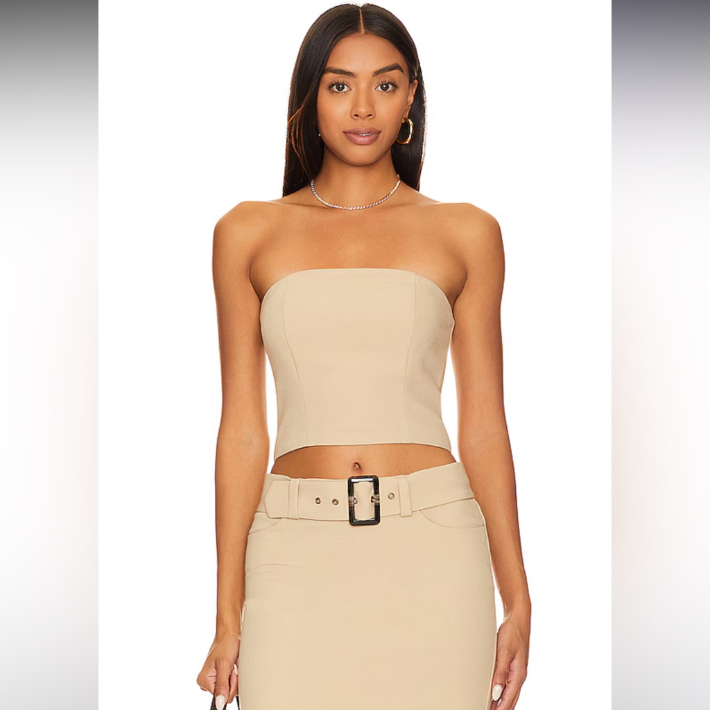 Nwt Revolve Song Of Style Kenly Tube Top & Perdita Maxi Skirt In Latte Beige — image 2 of 5